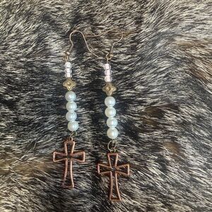 Elegant Cross Dangle Earrings